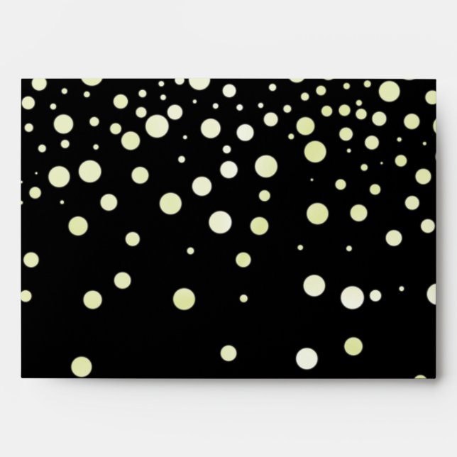 Gold Glitter Confetti Sparkles Black Envelopes (Front)