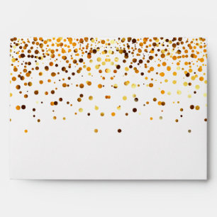 Gold Glitter Confetti Sparkles White Envelopes