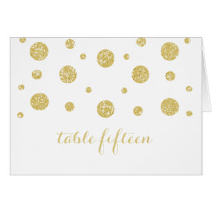 Gold Glitter Confetti Table Number Card