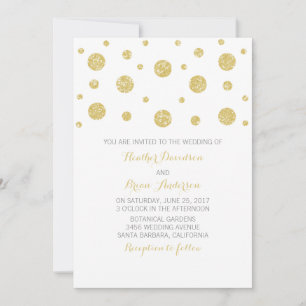 Gold Glitter Confetti Wedding Invite