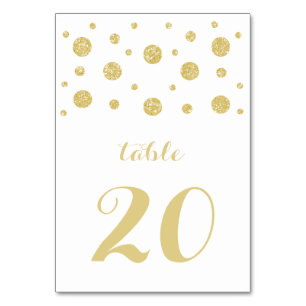 Gold Glitter Confetti Wedding Table Card