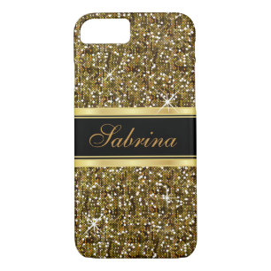 Gold Glitter Confetti with Gold Accents iPhone 8/7 Case