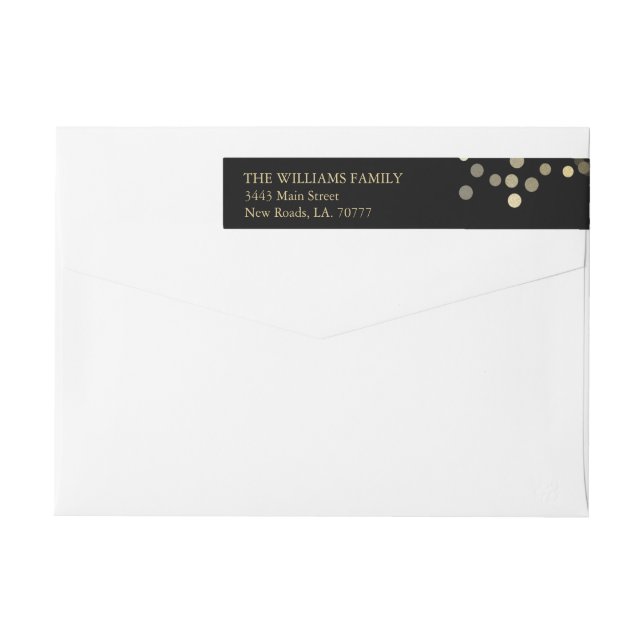 Gold Glitter Confetti Wrap Label (Back)