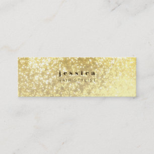 Gold Glitter Contemporary Hair Stylist Skinny Card