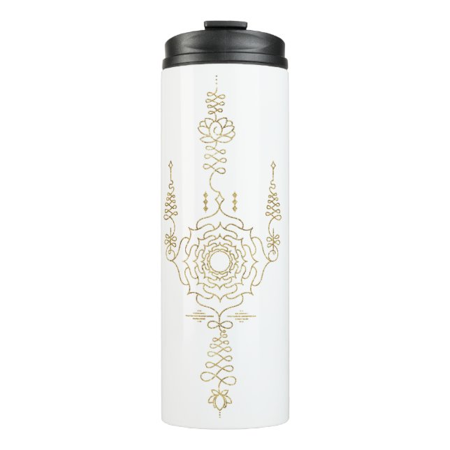 *~* Gold Glitter Crown Chakra Totem White Thermal Tumbler (Front)