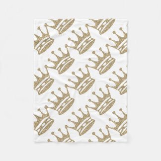 Gold Glitter Crown Fleece Blanket