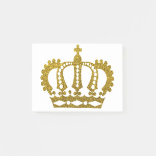 Gold Glitter Crown Post-it Notes