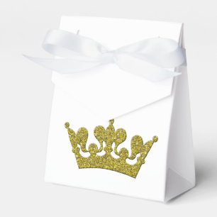 Gold Glitter Crown Princess Royal Party Boxes