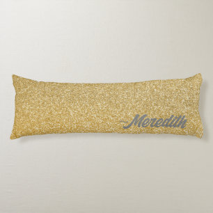 Gold Glitter Custom Name Body Cushion