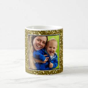 Gold Glitter Custom Photo Coffee Mug