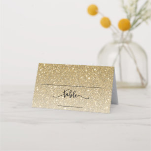 Gold Glitter Custom Place Card