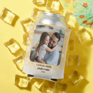 Gold Glitter Dad Photo Gift   Personalised  Can Cooler