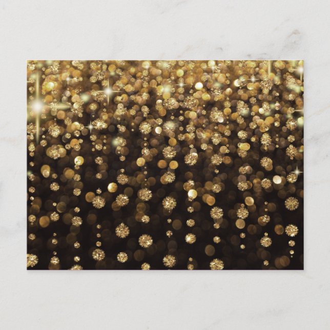 Gold Glitter Diamonds Postcard (Front)