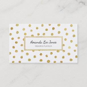 Gold glitter dots business card