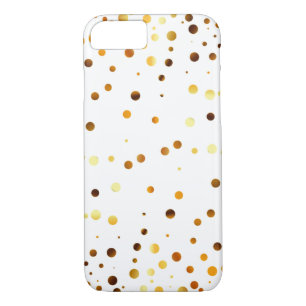 Gold Glitter Dots Clear iPhone 8/7 Case
