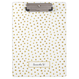 Gold glitter dots clipboard