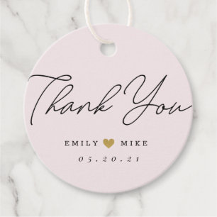 Gold Glitter Dots Wedding Thank You Round Favour Tags