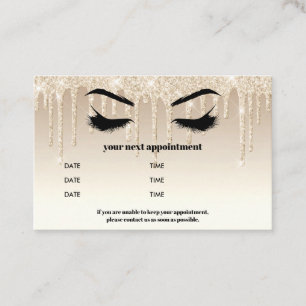 Gold Glitter Drippings Browbar Eyelash Luxury Business Card
