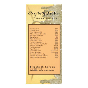Gold Glitter Drips Hair Stylist Salon Rack Card