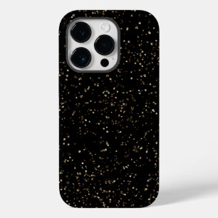 Gold Glitter Dust on Black Case-Mate iPhone 14 Pro Case