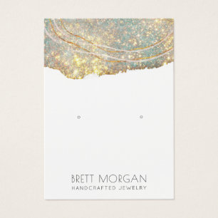 Gold Glitter Earring Jewellery Display Cards