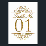 Gold Glitter Effect Wedding Table Number Card (01)<br><div class="desc">Gold Glitter Effect Wedding Table Number Card (01) 
 
  VIEW MATCHING TABLE NUMBER CARDS</div>