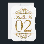Gold Glitter Effect Wedding Table Number Card (02)<br><div class="desc">Gold Glitter Effect Wedding Table Number Card (02) 
 
  VIEW MATCHING TABLE NUMBER CARDS</div>