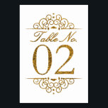 Gold Glitter Effect Wedding Table Number Card (02)<br><div class="desc">Gold Glitter Effect Wedding Table Number Card (02) 
 
  VIEW MATCHING TABLE NUMBER CARDS</div>