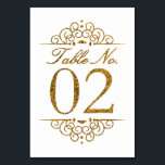 Gold Glitter Effect Wedding Table Number Card (02)<br><div class="desc">Gold Glitter Effect Wedding Table Number Card (02) 
 
  VIEW MATCHING TABLE NUMBER CARDS</div>