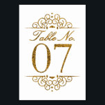 Gold Glitter Effect Wedding Table Number Card (07)<br><div class="desc">Gold Glitter Effect Wedding Table Number Card (07) 
 
  VIEW MATCHING TABLE NUMBER CARDS</div>