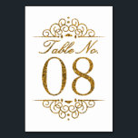 Gold Glitter Effect Wedding Table Number Card (08)<br><div class="desc">Gold Glitter Effect Wedding Table Number Card (08) 
 
  VIEW MATCHING TABLE NUMBER CARDS</div>