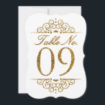 Gold Glitter Effect Wedding Table Number Card (09)<br><div class="desc">Gold Glitter Effect Wedding Table Number Card (09) 
 
  VIEW MATCHING TABLE NUMBER CARDS</div>