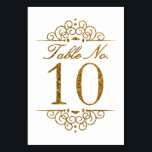 Gold Glitter Effect Wedding Table Number Card (10)<br><div class="desc">Gold Glitter Effect Wedding Table Number Card (10) 
 
  VIEW MATCHING TABLE NUMBER CARDS</div>