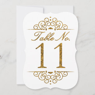 Gold Glitter Effect Wedding Table Number Card (11)