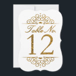 Gold Glitter Effect Wedding Table Number Card (12)<br><div class="desc">Gold Glitter Effect Wedding Table Number Card (12) 
 
  VIEW MATCHING TABLE NUMBER CARDS</div>
