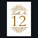 Gold Glitter Effect Wedding Table Number Card (12)<br><div class="desc">Gold Glitter Effect Wedding Table Number Card (12) 
 
  VIEW MATCHING TABLE NUMBER CARDS</div>