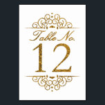 Gold Glitter Effect Wedding Table Number Card (12)<br><div class="desc">Gold Glitter Effect Wedding Table Number Card (12) 
 
  VIEW MATCHING TABLE NUMBER CARDS</div>