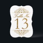 Gold Glitter Effect Wedding Table Number Card (13)<br><div class="desc">Gold Glitter Effect Wedding Table Number Card (13) 
 
  VIEW MATCHING TABLE NUMBER CARDS</div>