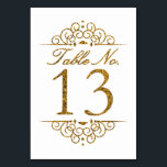 Gold Glitter Effect Wedding Table Number Card (13)<br><div class="desc">Gold Glitter Effect Wedding Table Number Card (13) 
 
  VIEW MATCHING TABLE NUMBER CARDS</div>