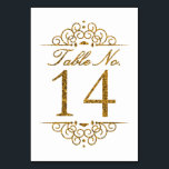 Gold Glitter Effect Wedding Table Number Card (14)<br><div class="desc">Gold Glitter Effect Wedding Table Number Card (14) 
 
  VIEW MATCHING TABLE NUMBER CARDS</div>