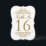 Gold Glitter Effect Wedding Table Number Card (16)<br><div class="desc">Gold Glitter Effect Wedding Table Number Card (16) 
 
  VIEW MATCHING TABLE NUMBER CARDS</div>