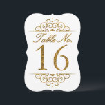 Gold Glitter Effect Wedding Table Number Card (16)<br><div class="desc">Gold Glitter Effect Wedding Table Number Card (16) 
 
  VIEW MATCHING TABLE NUMBER CARDS</div>