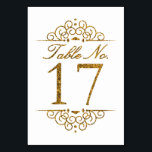 Gold Glitter Effect Wedding Table Number Card (17)<br><div class="desc">Gold Glitter Effect Wedding Table Number Card (17) 
 
  VIEW MATCHING TABLE NUMBER CARDS</div>