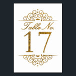 Gold Glitter Effect Wedding Table Number Card (17)<br><div class="desc">Gold Glitter Effect Wedding Table Number Card (17) 
 
  VIEW MATCHING TABLE NUMBER CARDS</div>