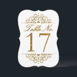 Gold Glitter Effect Wedding Table Number Card (17)<br><div class="desc">Gold Glitter Effect Wedding Table Number Card (17) 
 
  VIEW MATCHING TABLE NUMBER CARDS</div>