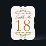 Gold Glitter Effect Wedding Table Number Card (18)<br><div class="desc">Gold Glitter Effect Wedding Table Number Card (18) 
 
  VIEW MATCHING TABLE NUMBER CARDS</div>