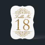 Gold Glitter Effect Wedding Table Number Card (18)<br><div class="desc">Gold Glitter Effect Wedding Table Number Card (18) 
 
  VIEW MATCHING TABLE NUMBER CARDS</div>