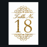 Gold Glitter Effect Wedding Table Number Card (18)<br><div class="desc">Gold Glitter Effect Wedding Table Number Card (18) 
 
  VIEW MATCHING TABLE NUMBER CARDS</div>