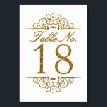 Gold Glitter Effect Wedding Table Number Card (18)<br><div class="desc">Gold Glitter Effect Wedding Table Number Card (18) 
 
  VIEW MATCHING TABLE NUMBER CARDS</div>