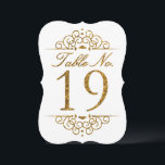 Gold Glitter Effect Wedding Table Number Card (19)<br><div class="desc">Gold Glitter Effect Wedding Table Number Card (19) 
 
  VIEW MATCHING TABLE NUMBER CARDS</div>